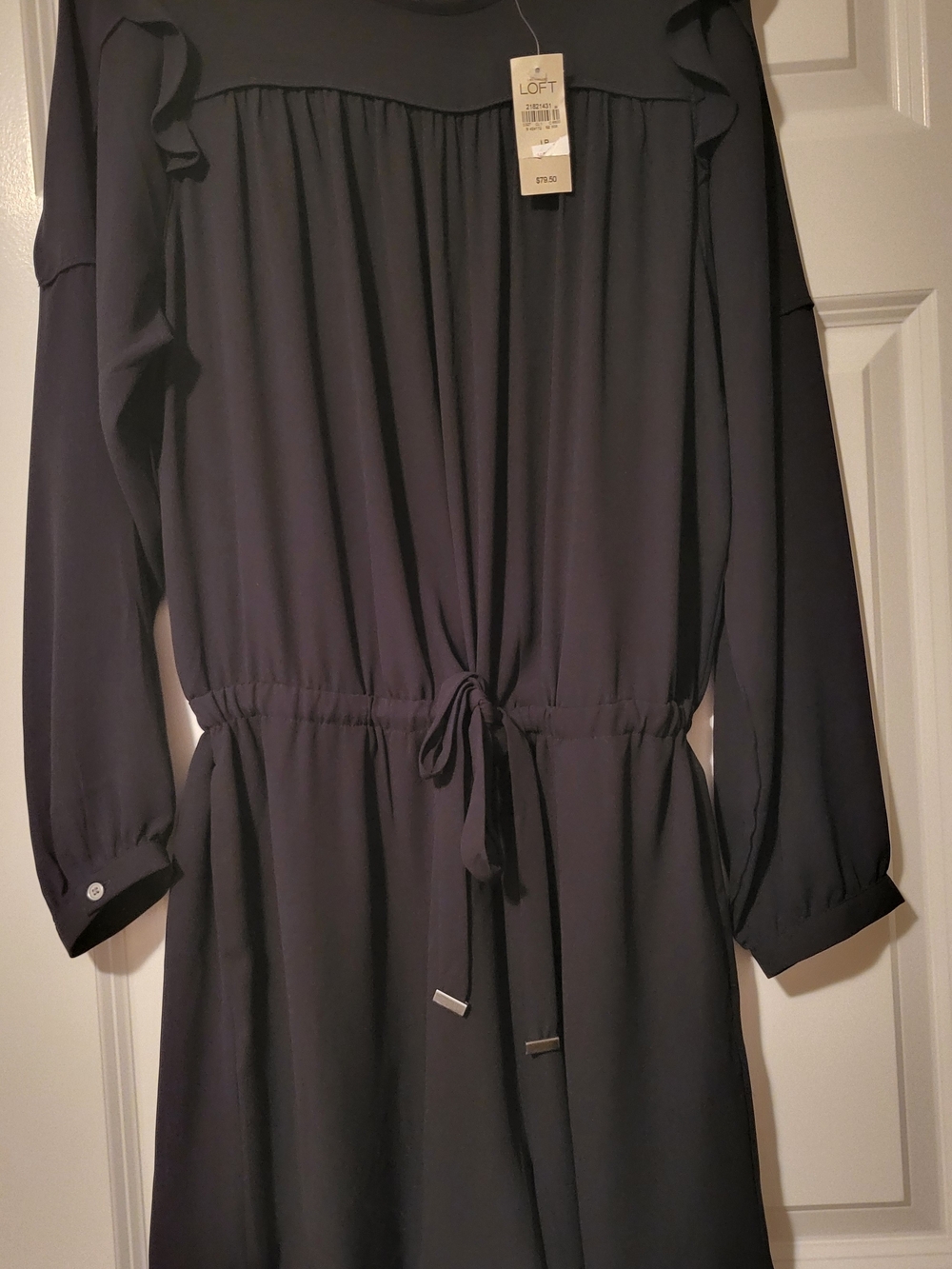 LOFT Black Tie waist One Piece Junper NWT